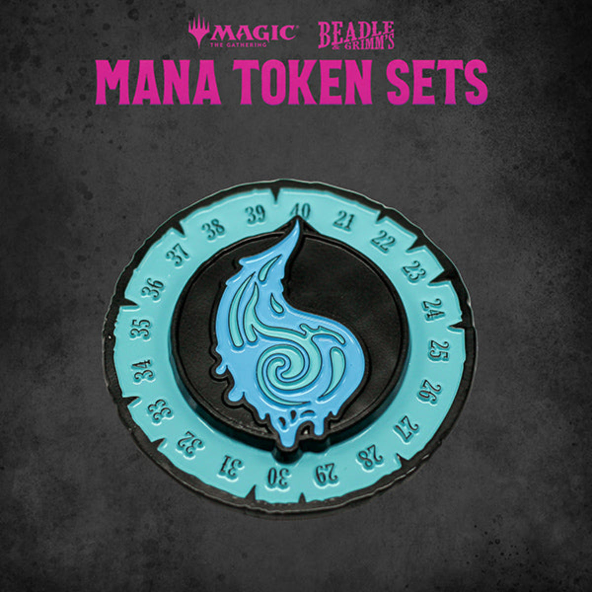 Beadle & Grimm's MTG Blue Mana Metal Token Set