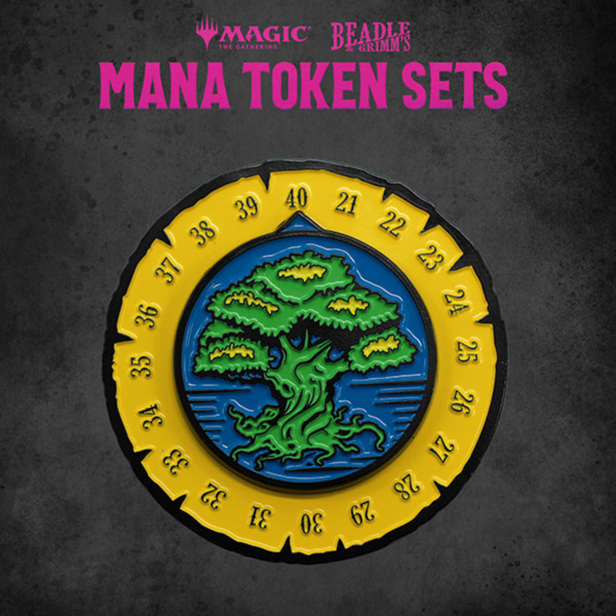 Beadle & Grimm's MTG Green Mana Metal Token Set
