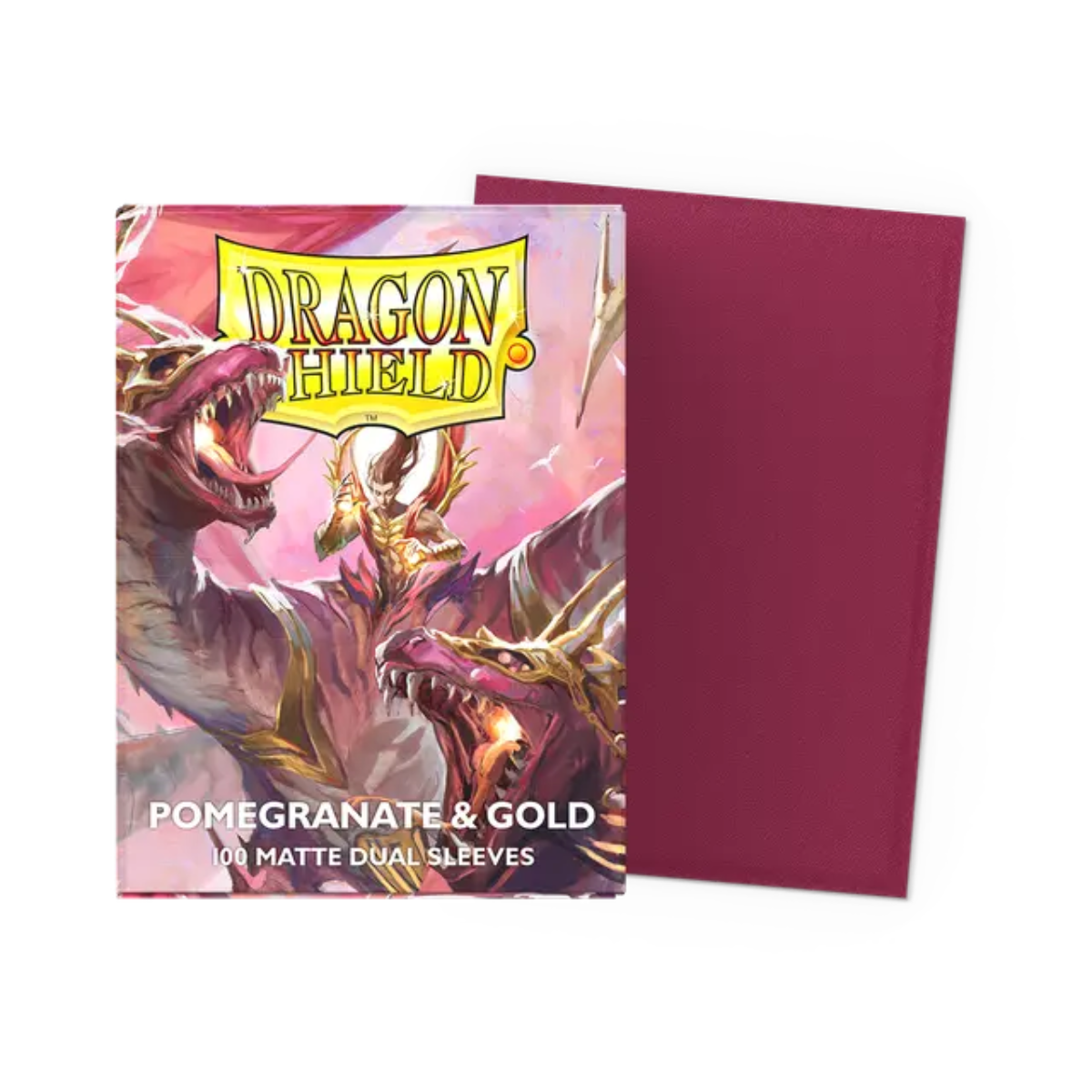 Dragon Shield Game Sleeves 100ct - Matte Dual Pomegranate & Gold