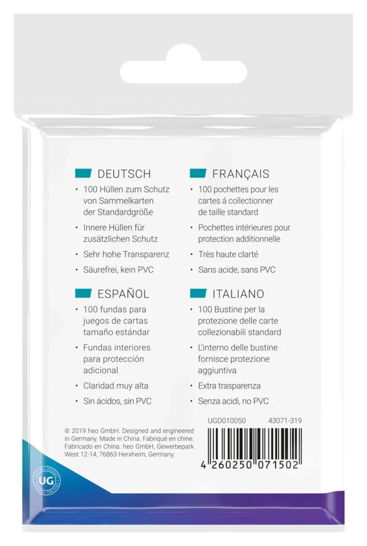 Ultimate Guard Precise-Fit Sleeves Standard Size 100ct