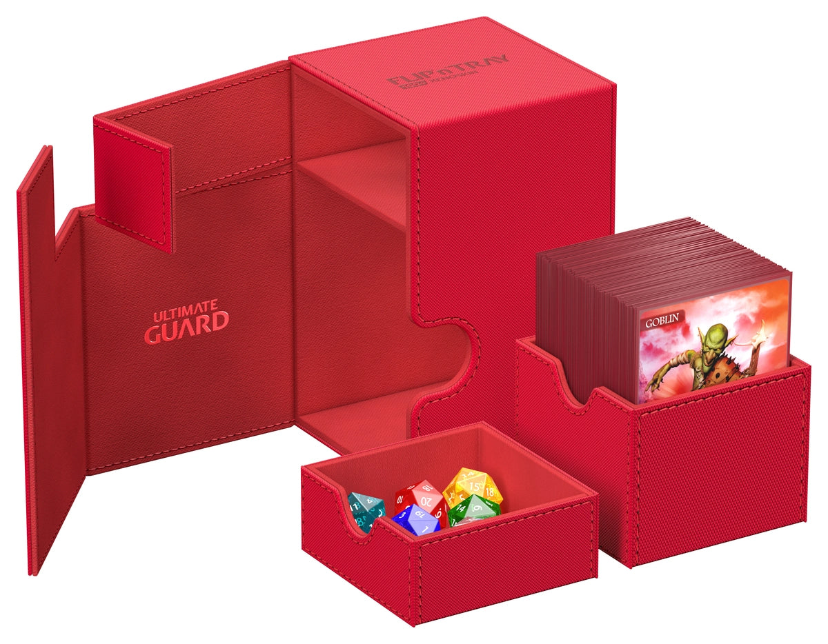 Ultimate Guard Flip n Tray 100 Red Xenoskin Deck Box