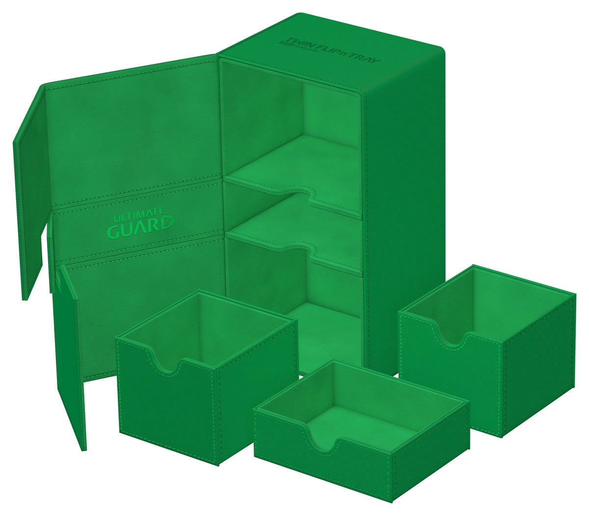 Ultimate Guard Twin Flip n Tray 200 Green Xenoskin Deck Case