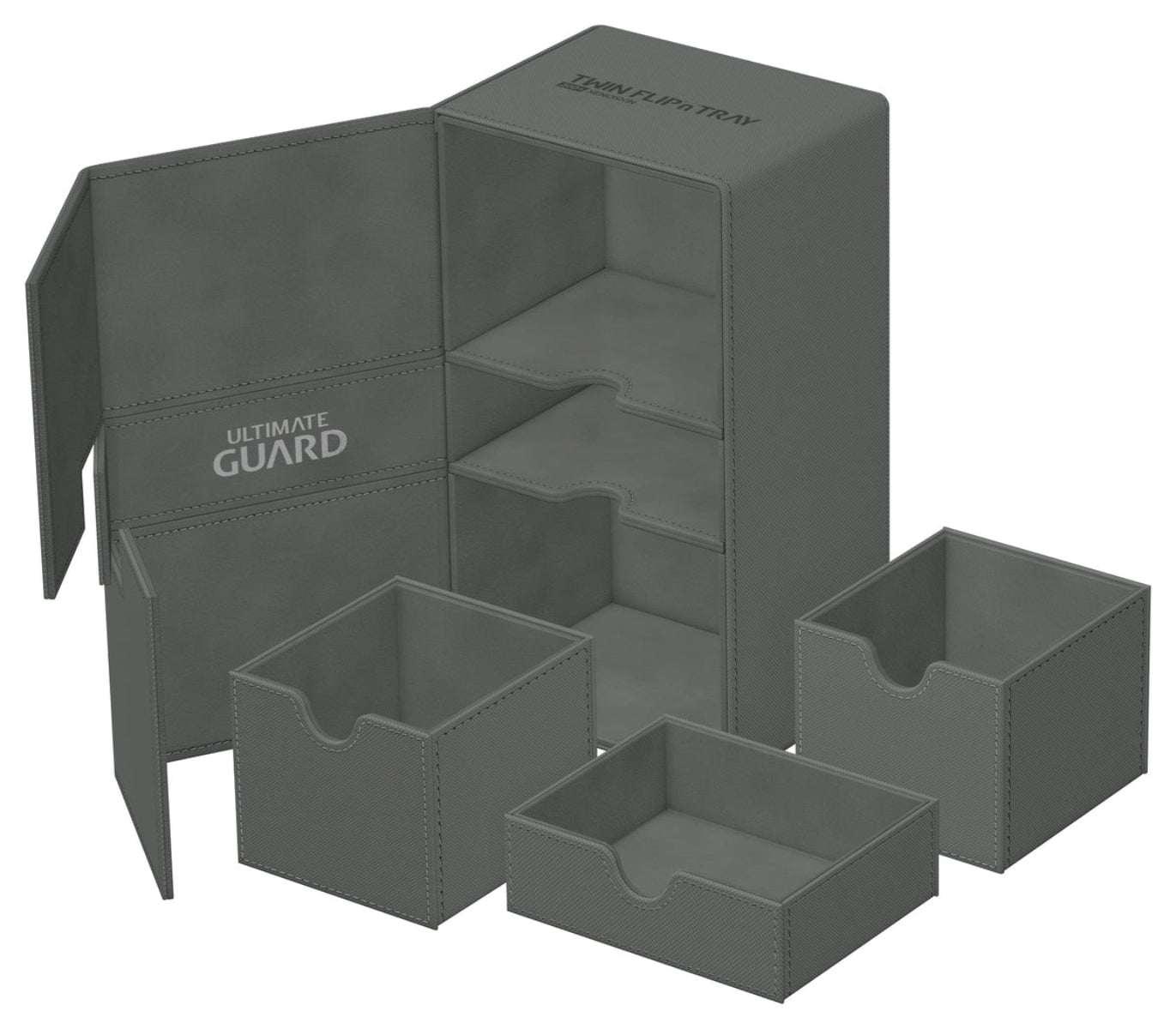 Ultimate Guard Twin Flip n Tray 200 Grey Xenoskin Deck Case