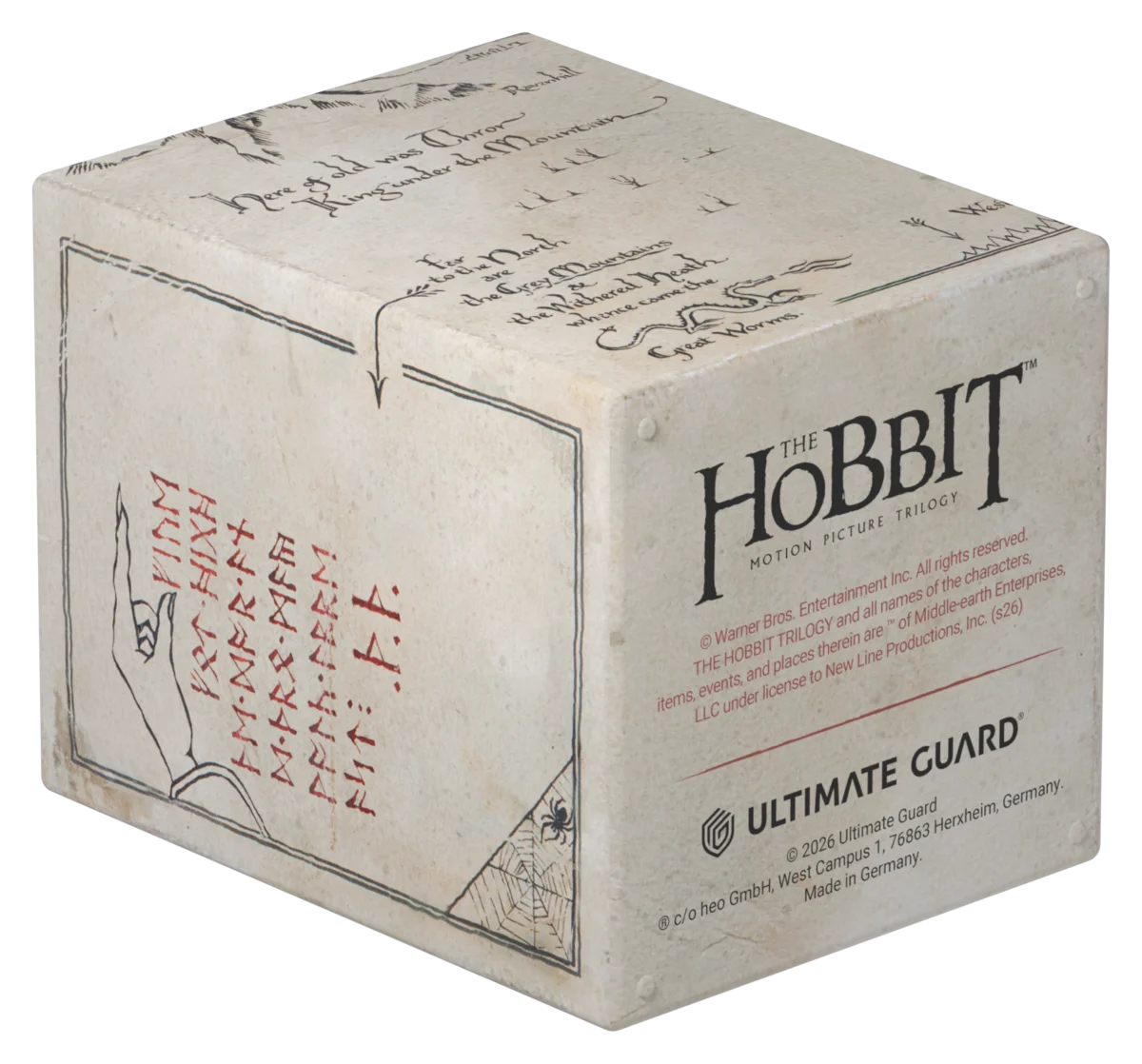 The Hobbit Boulder 100 Deck Box - Thror's Map (Glow in the Dark)