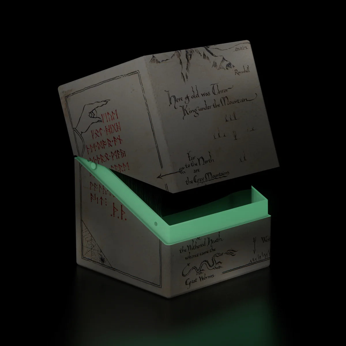 The Hobbit Boulder 100 Deck Box - Thror's Map (Glow in the Dark)