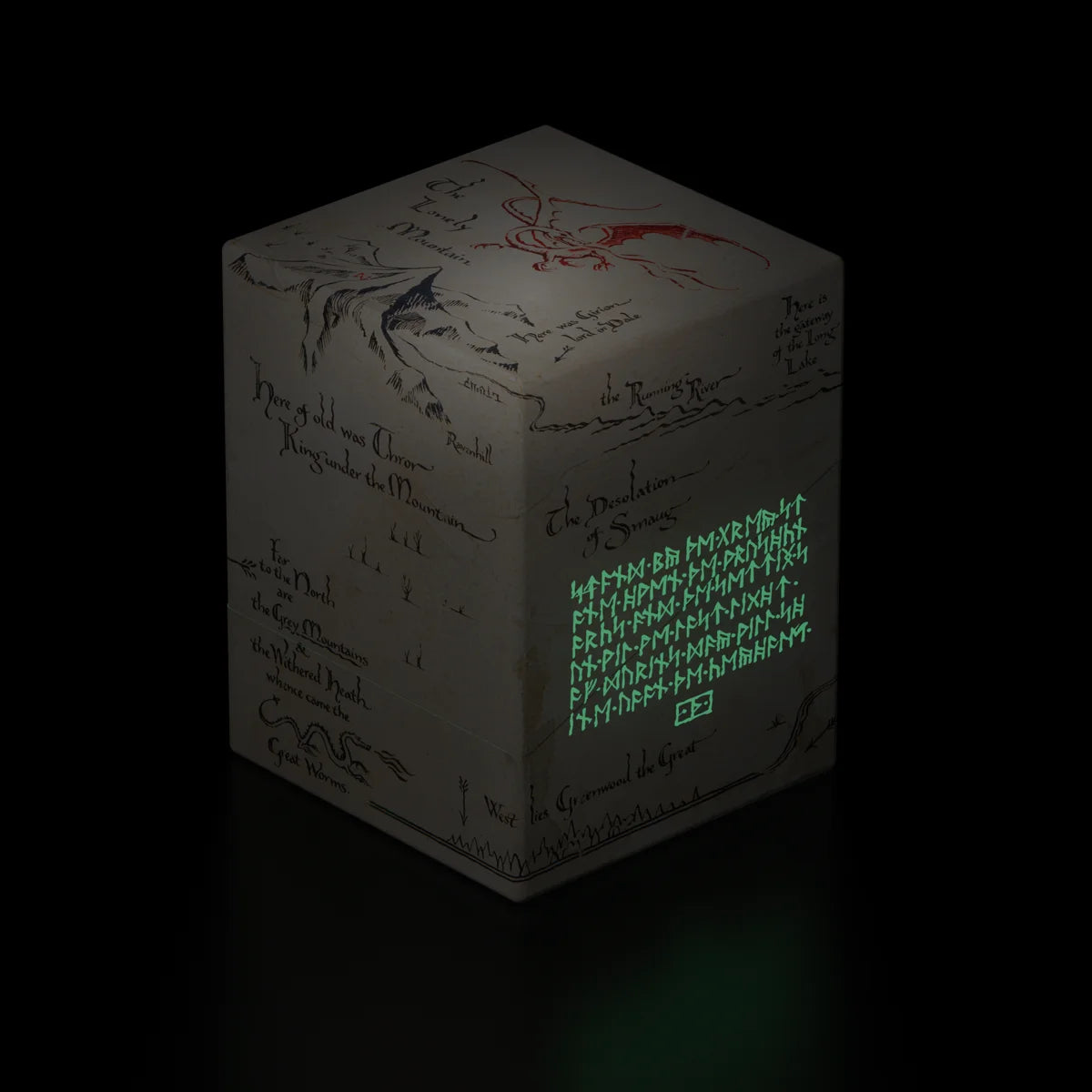 The Hobbit Boulder 100 Deck Box - Thror's Map (Glow in the Dark)