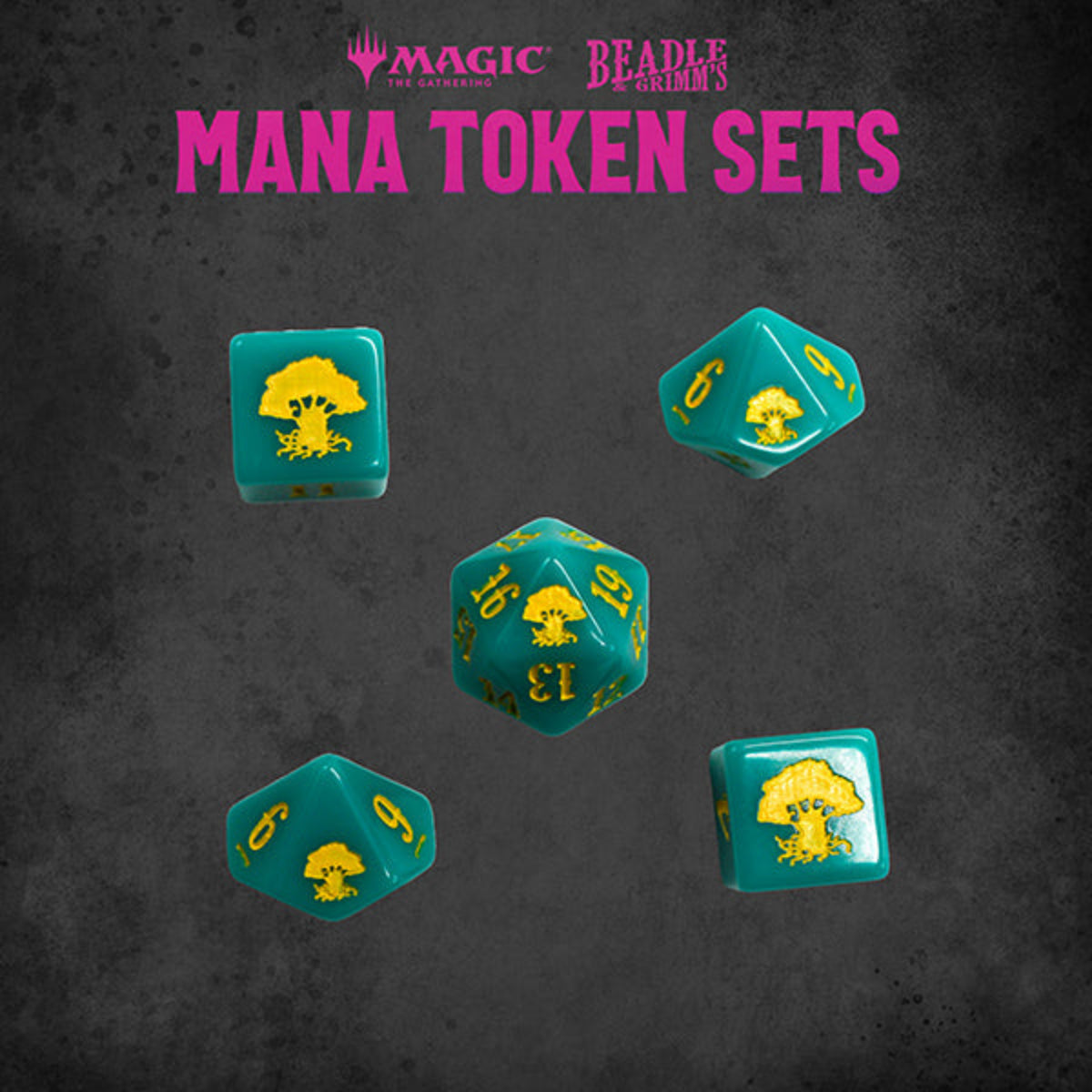 Beadle & Grimm's MTG Green Mana Metal Token Set