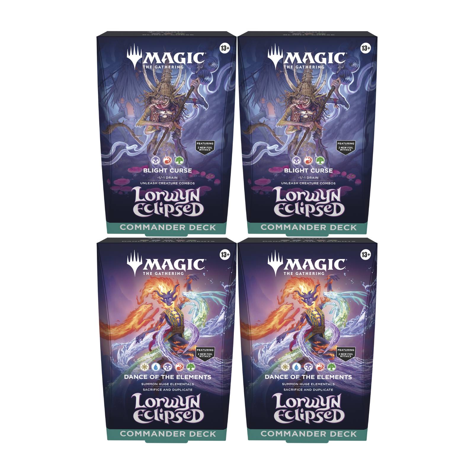 Lorwyn Eclipsed Commander Deck Set of 4