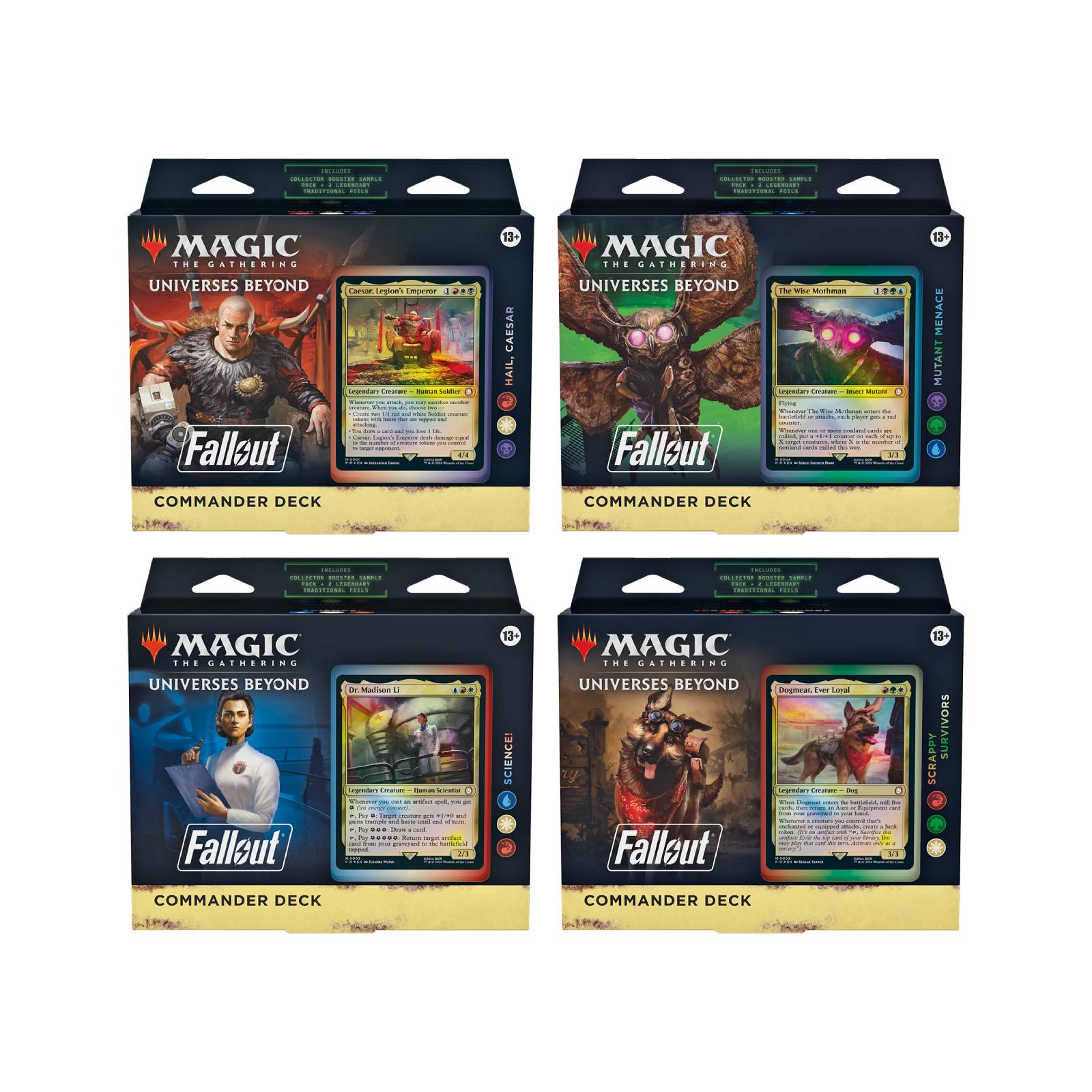 Magic the Gathering Fallout Commander Deck Display Set of 4
