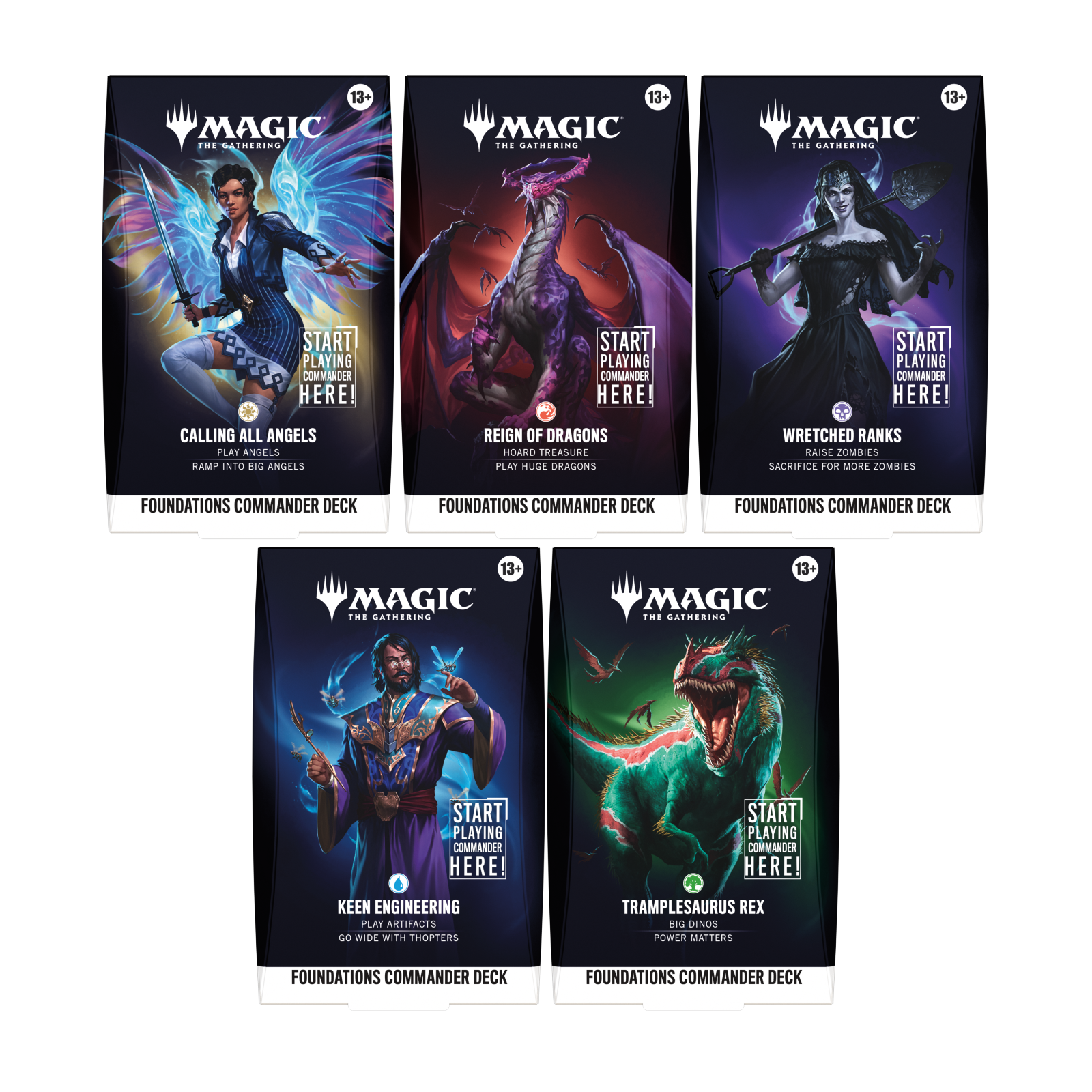 MTG Foundations Starter Commander Deck Set of 5 - Preorder