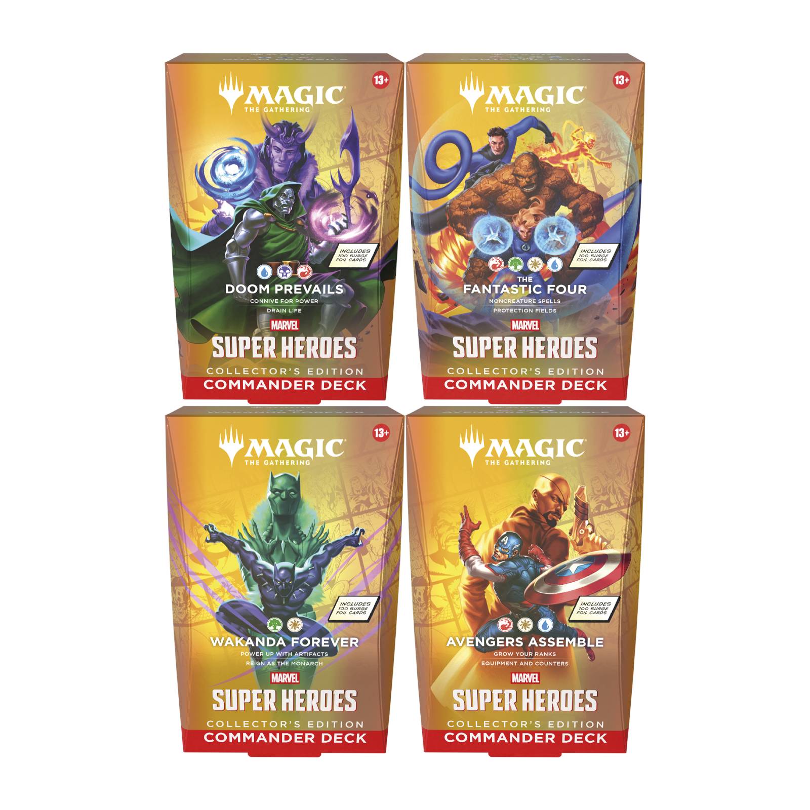 Marvel Super Heroes Collector's Edition Commander Deck Set of 4 - Preorder
