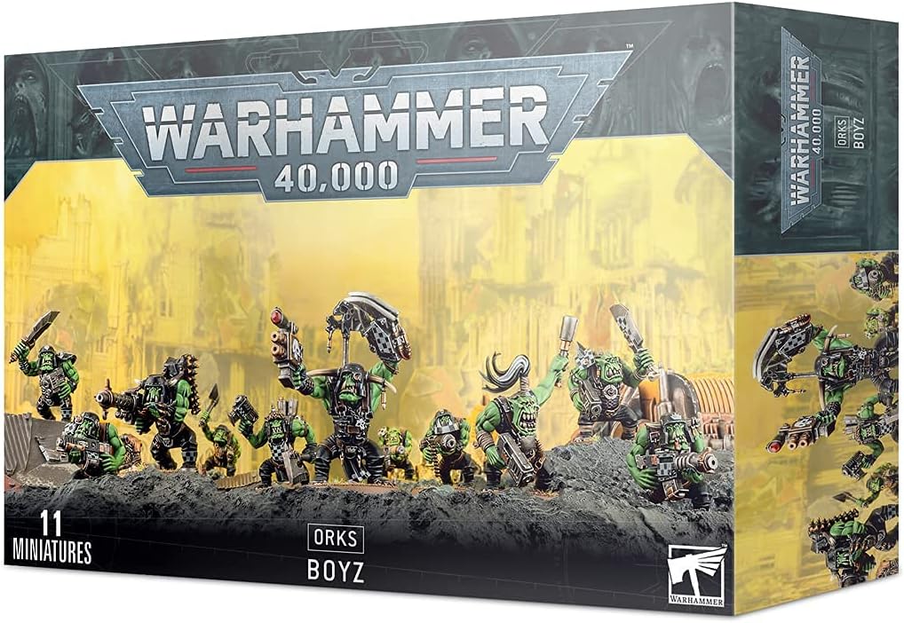 orks boyz squad 11 miniatures warhammer 40k painted green