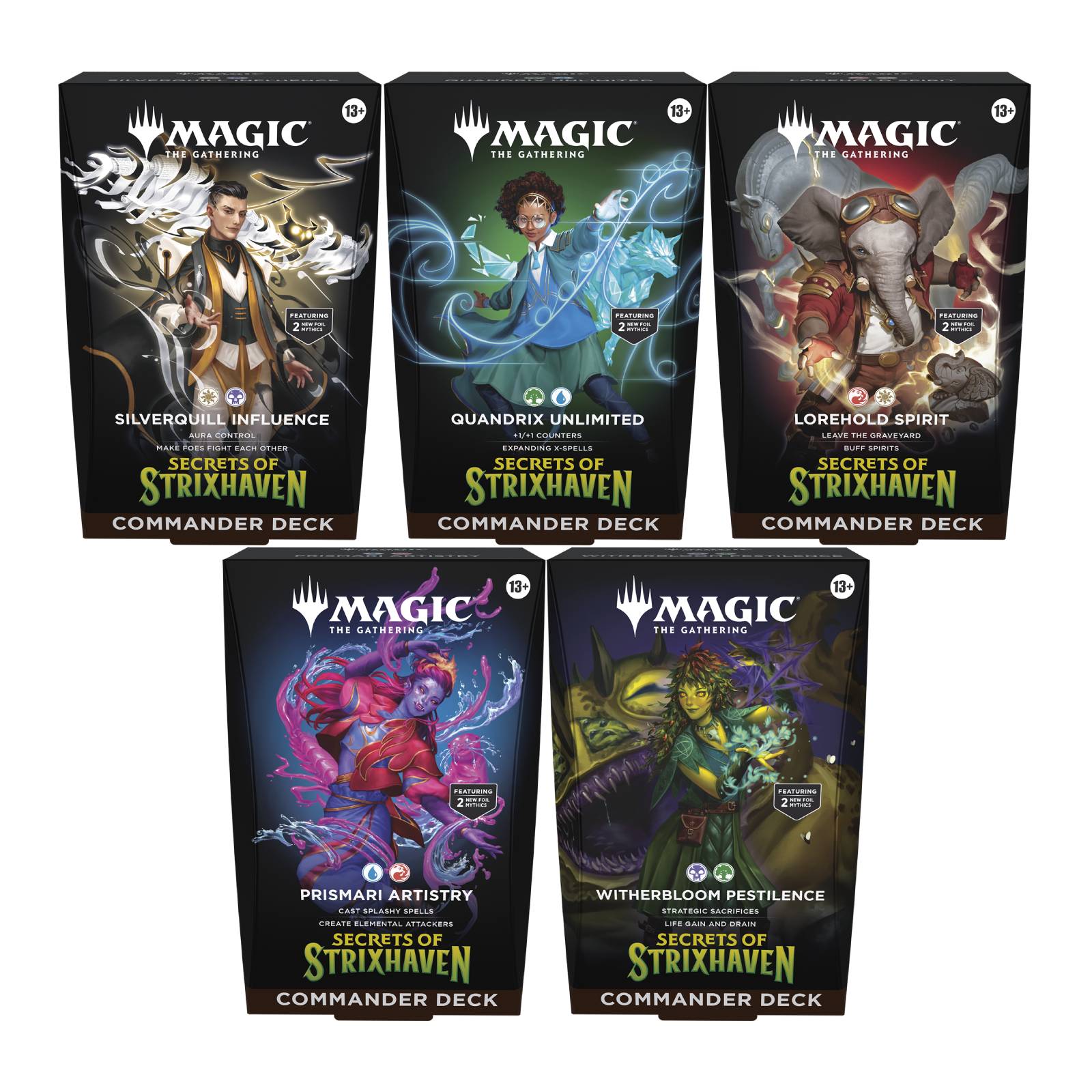 Secrets of Strixhaven Commander Deck Set of 5 - Sale