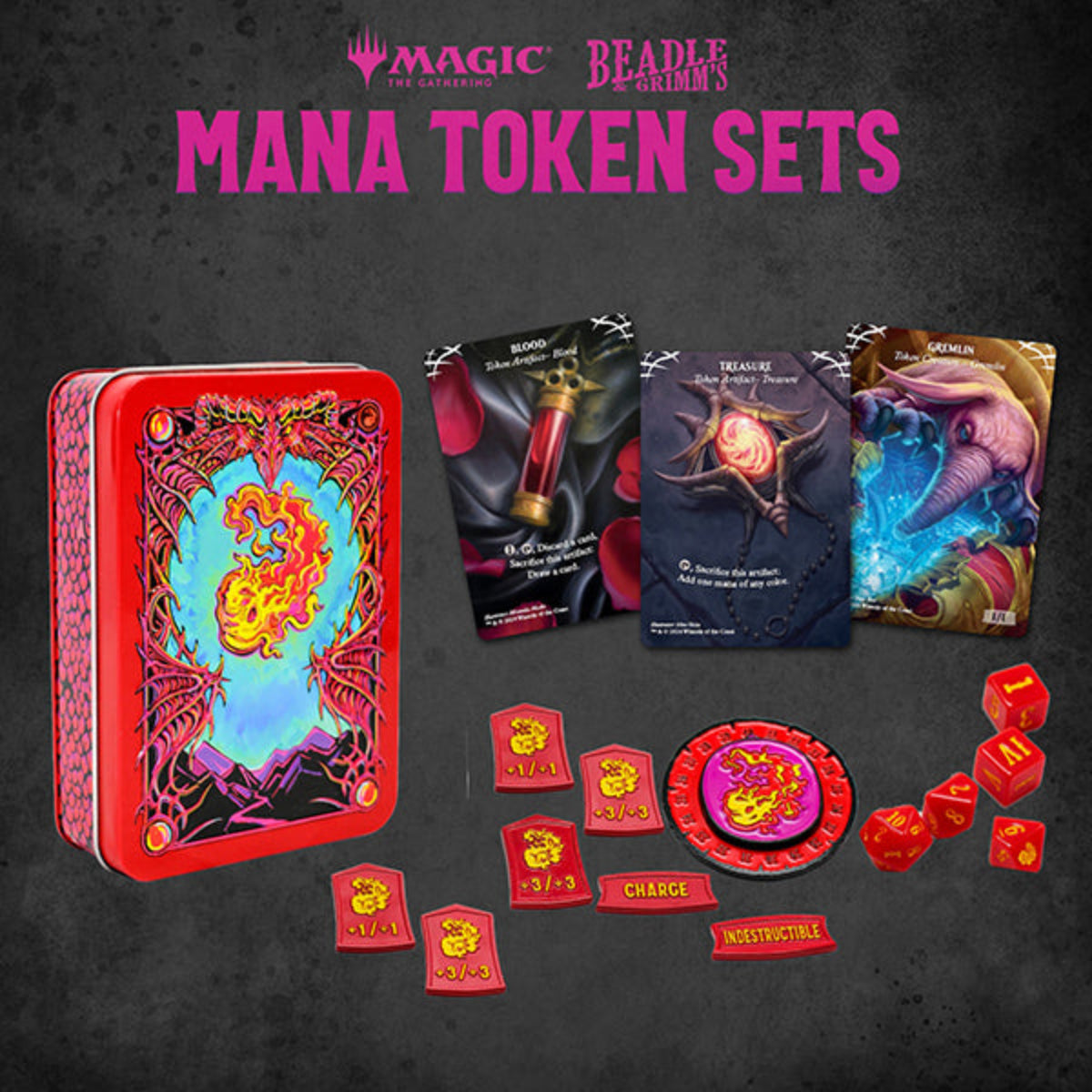Beadle & Grimm's MTG Mountain Mana Metal Token Set