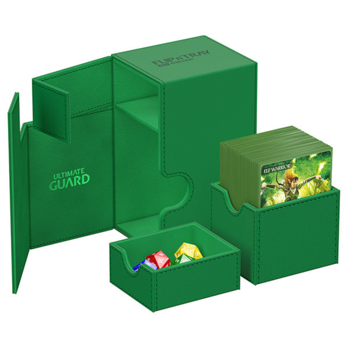 Ultimate Guard Flip n Tray 80 Green Xenoskin Deck Box