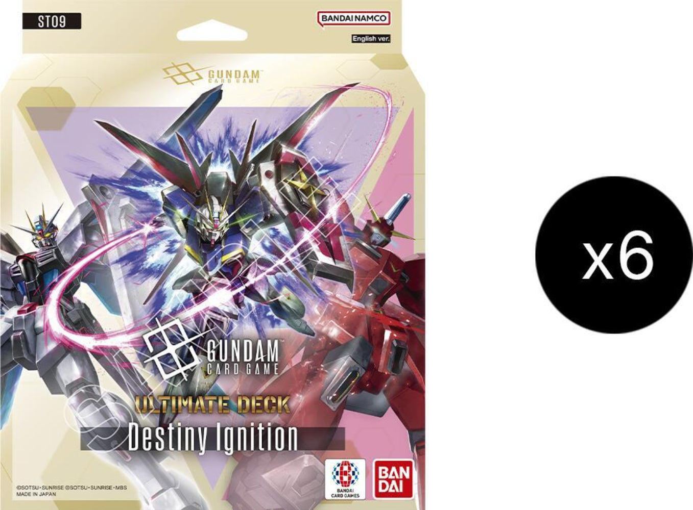 Gundam Starter Deck 09: Destiny Ignition Display (6 Decks)