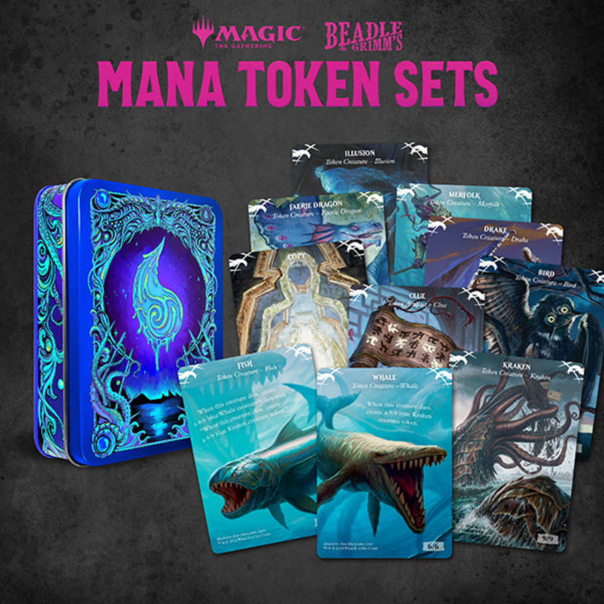 Beadle & Grimm's MTG Blue Mana Metal Token Set
