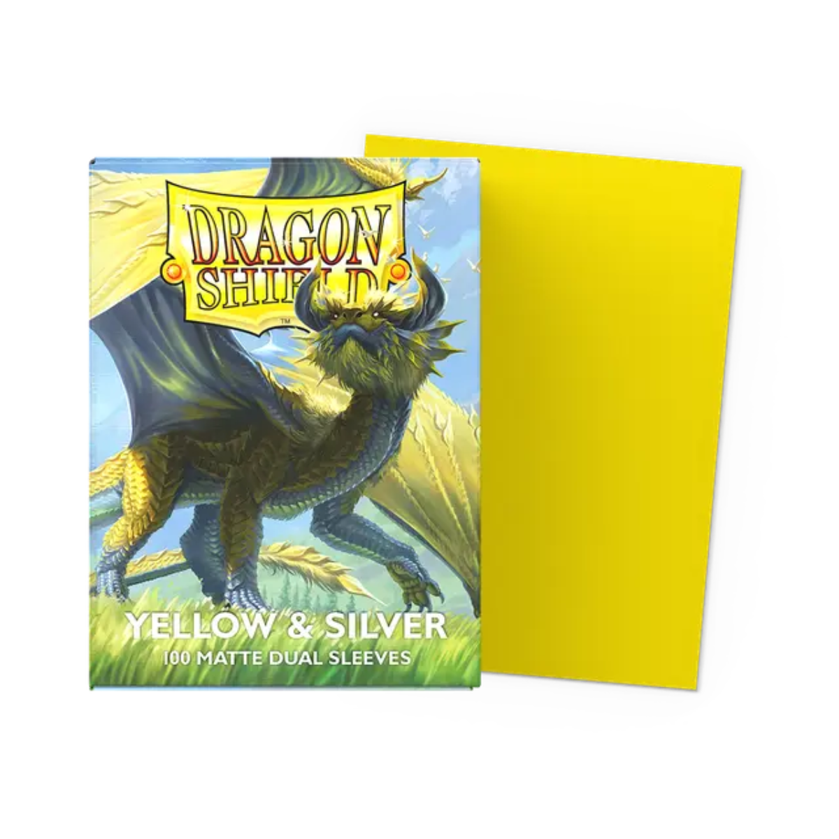 Dragon Shield Game Sleeves 100ct - Matte Yellow & Silver Standard