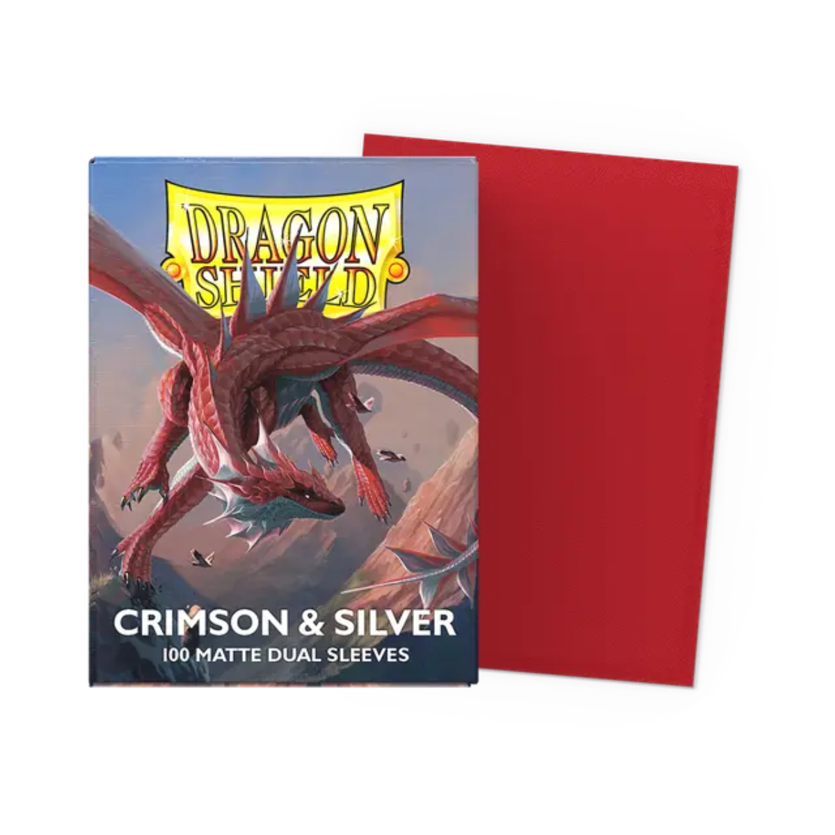 Dragon Shield Game Sleeves 100ct - Matte Dual Crimson & Silver Standard
