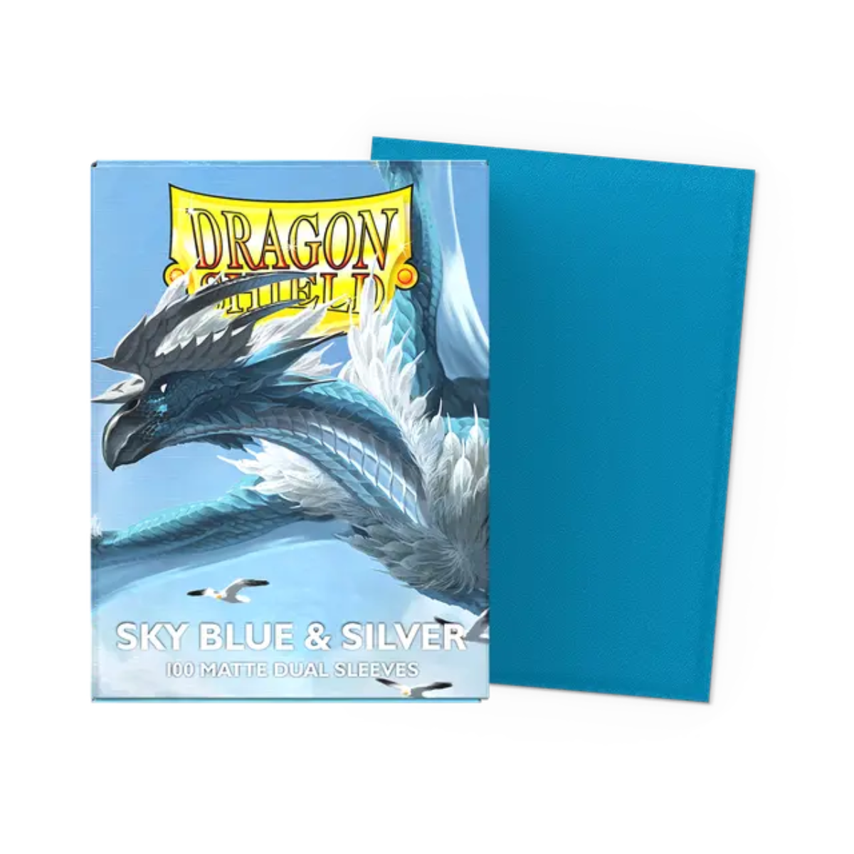 Dragon Shield Game Sleeves 100ct - Matte Dual Sky Blue & Silver Standard