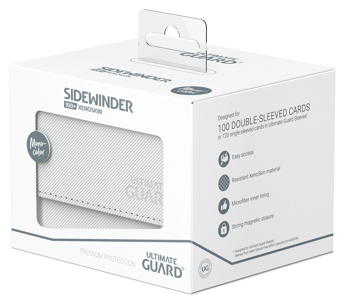 ultimate guard sidewinder 100 xenoskin deck box white
