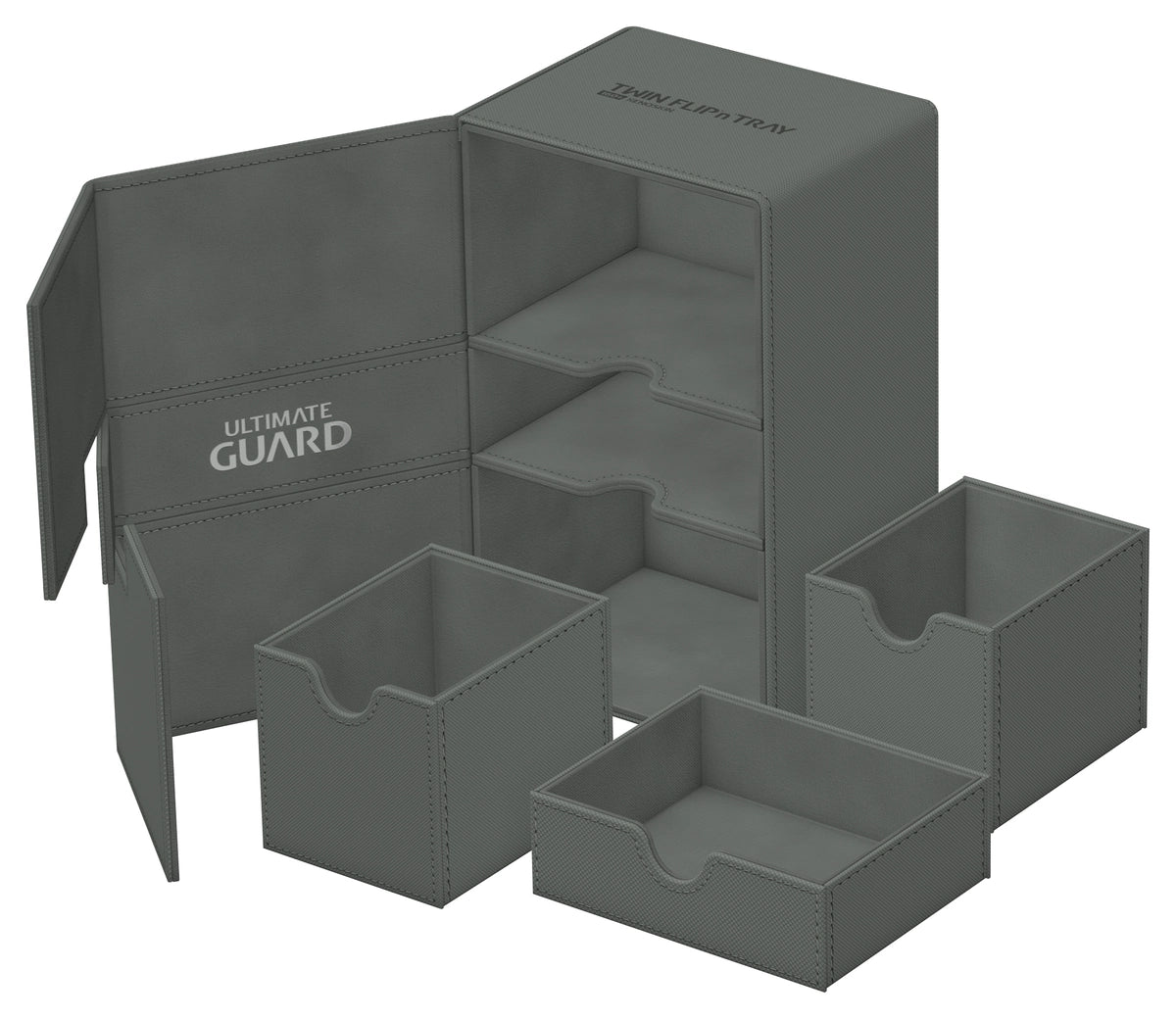 Ultimate Guard Twin Flip n Tray 160 Grey Xenoskin Deck Case