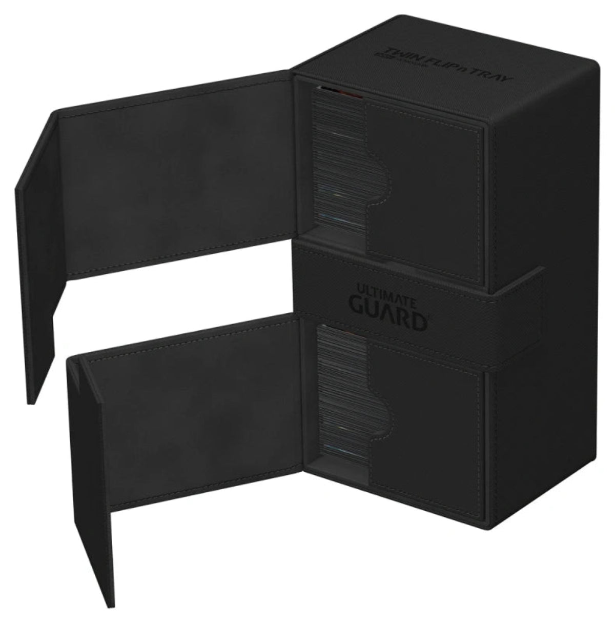 Ultimate Guard Twin Flip n Tray 200 Black Xenoskin Deck Case