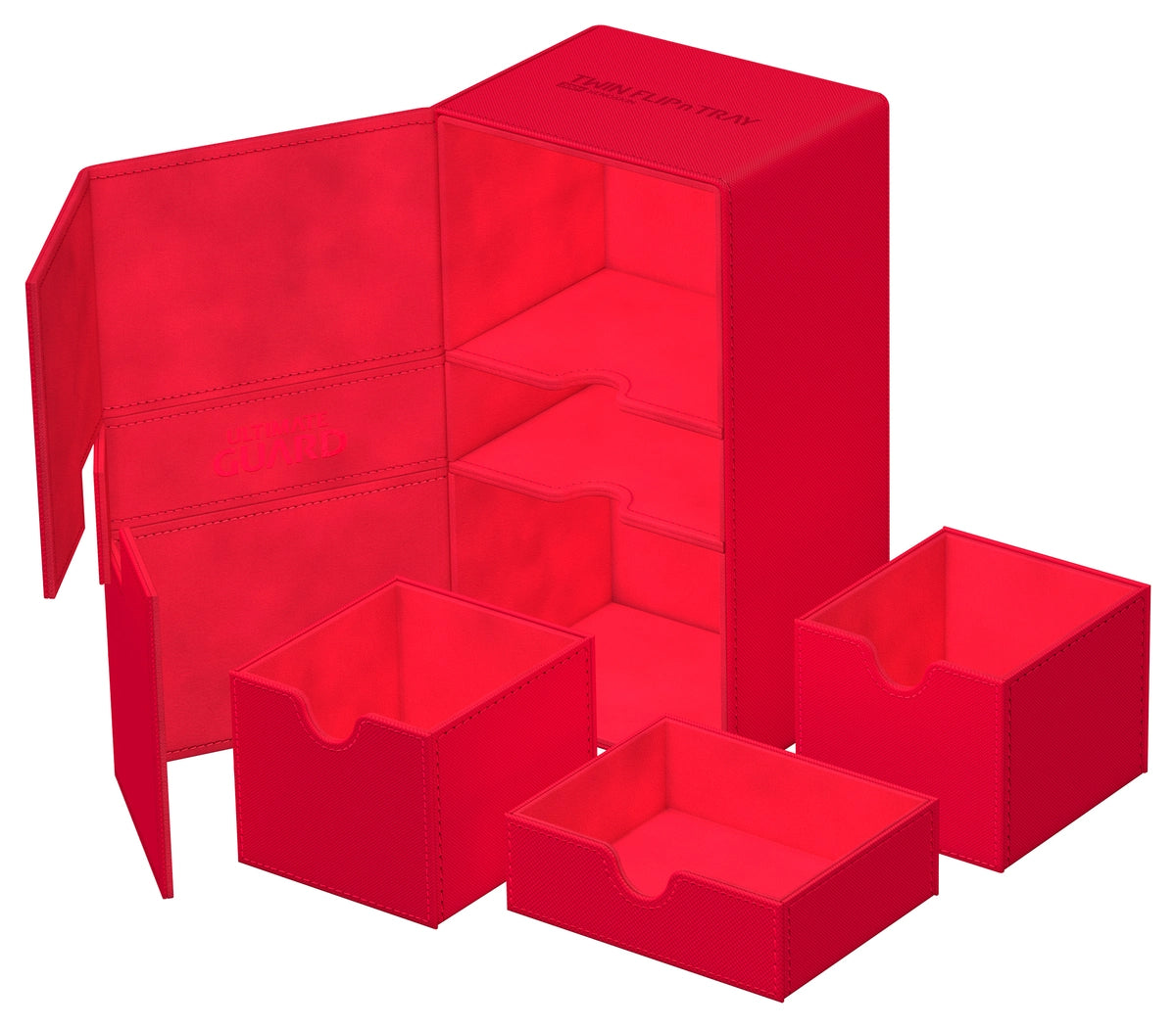Ultimate Guard Twin Flip n Tray 200 Red Xenoskin Deck Case