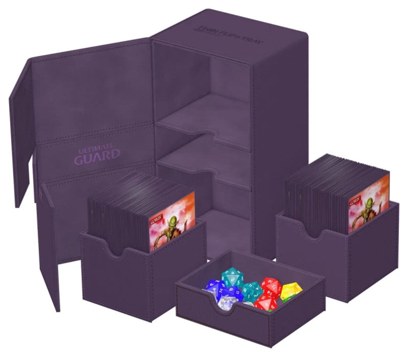 Ultimate Guard Twin Flip n Tray 200 Purple Xenoskin Deck Case