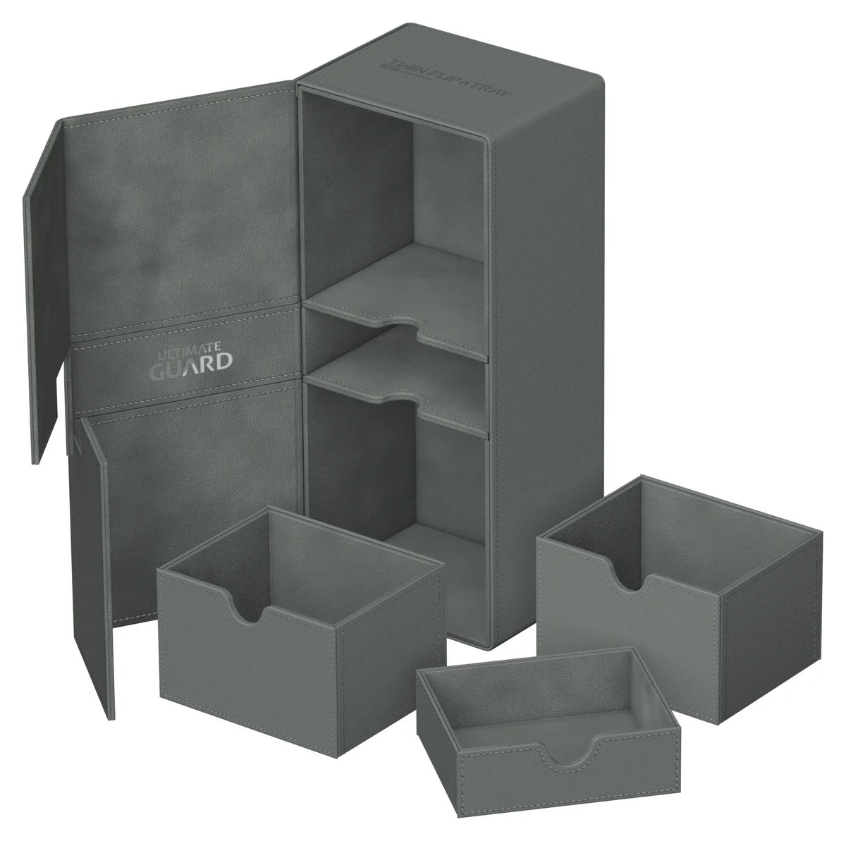 Ultimate Guard Twin Flip n Tray 266 Grey Xenoskin Deck Case