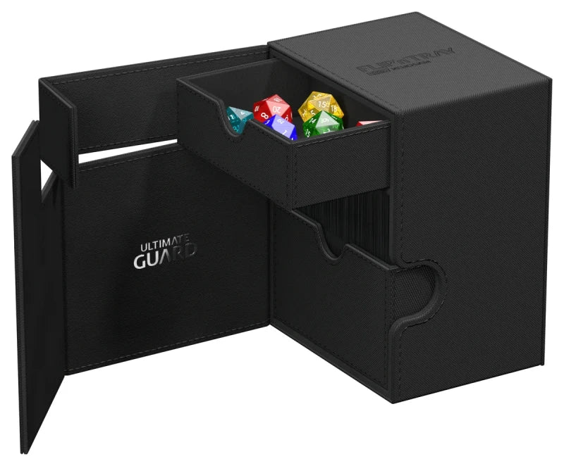 Ultimate Guard Flip n Tray 133 Black Xenoskin Deck Box