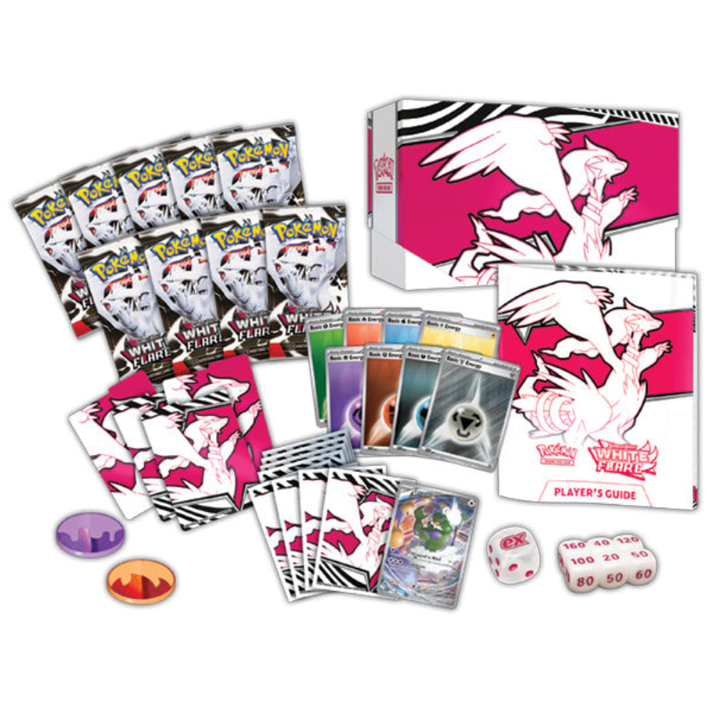 etb vs booster box White Flare Elite Trainer Box Scarlet & Violet 10.5 Pokemon ETB