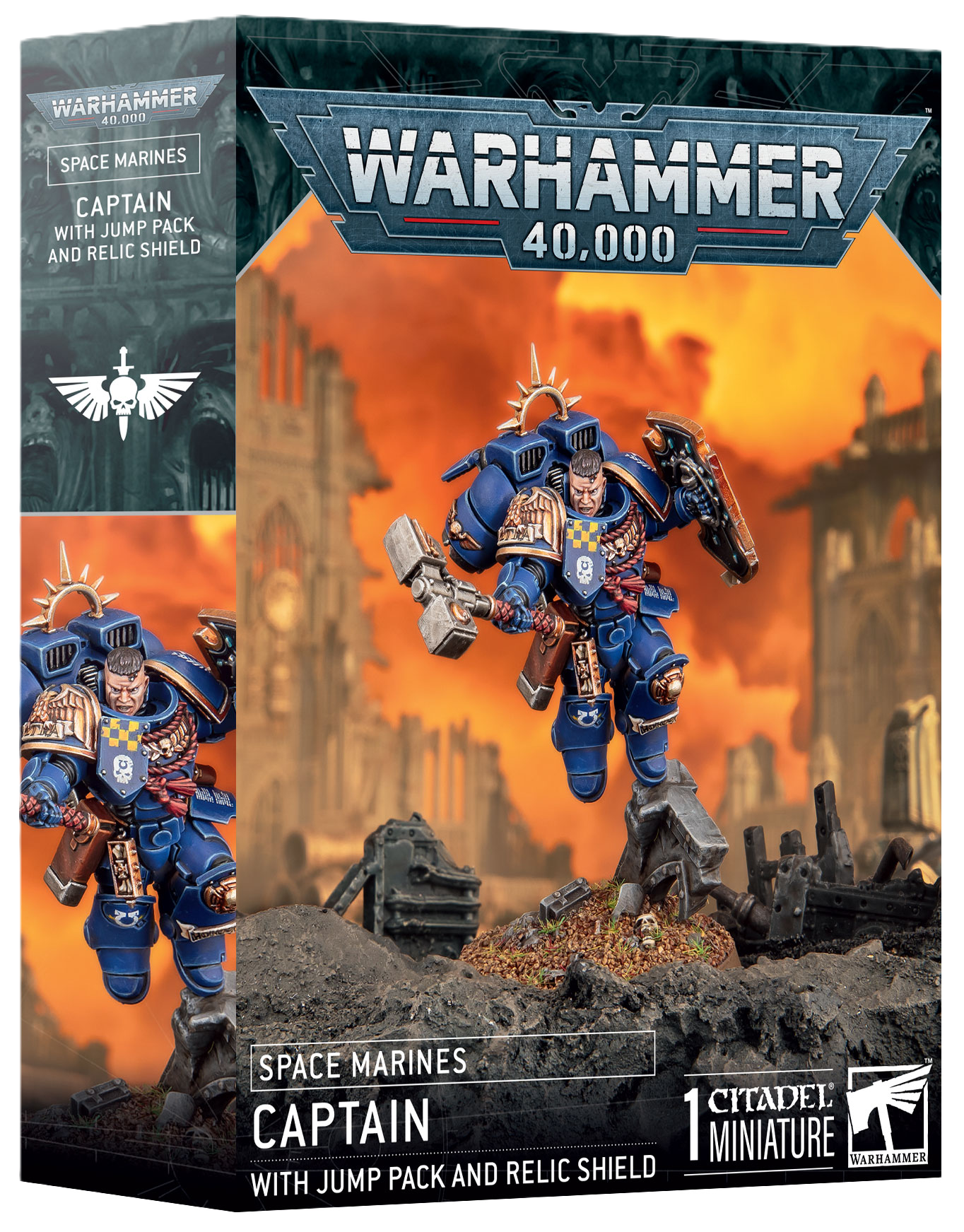 Warhammer 40K Space Marines Captain with Jump Pack & Relic Shield - Preorder