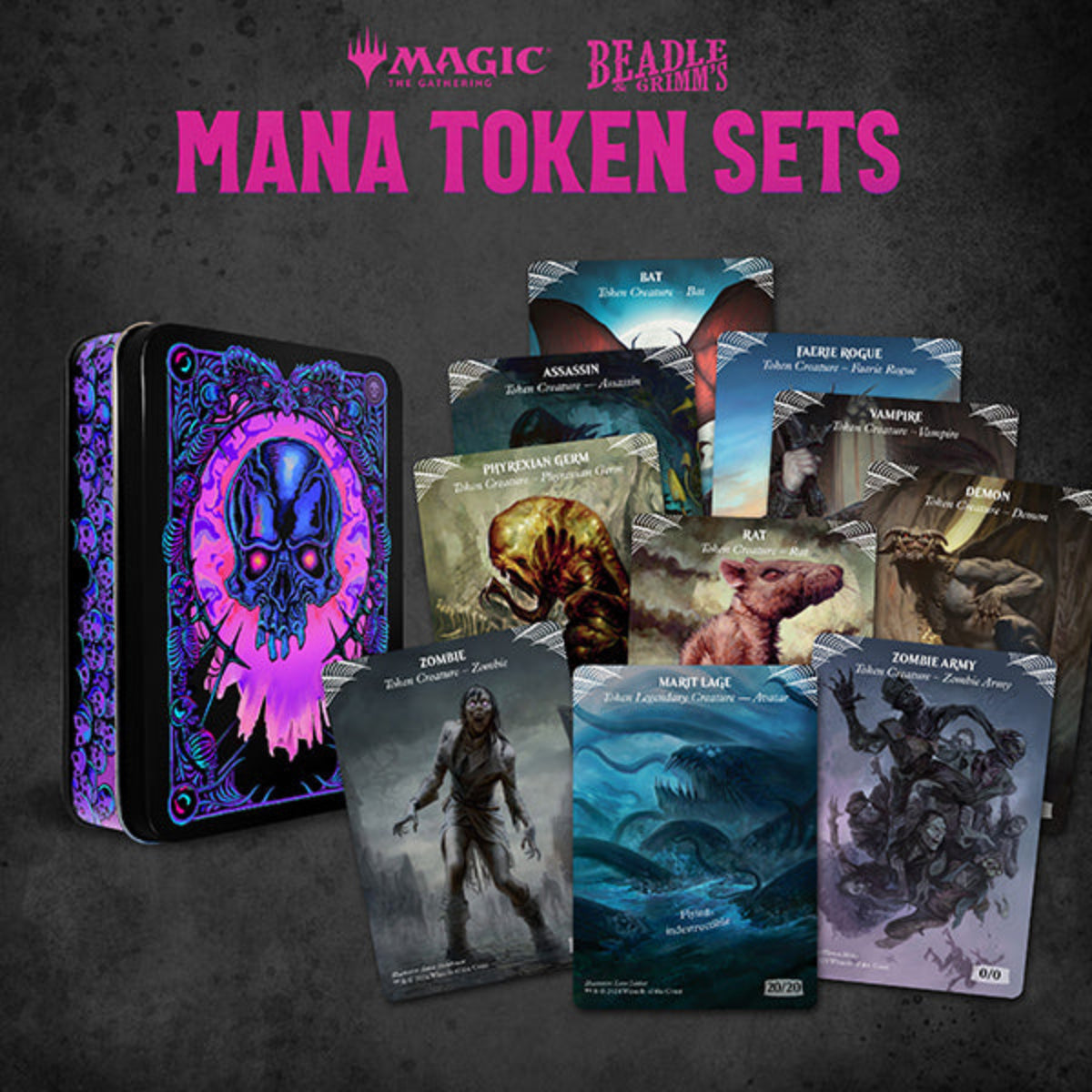 Beadle & Grimm's MTG Black Mana Metal Token Set