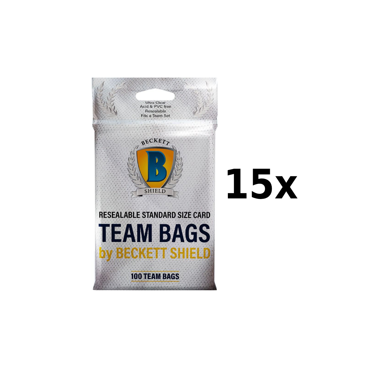 Beckett Shield Team Bags Case (15 Packs of 100 Team Bags)