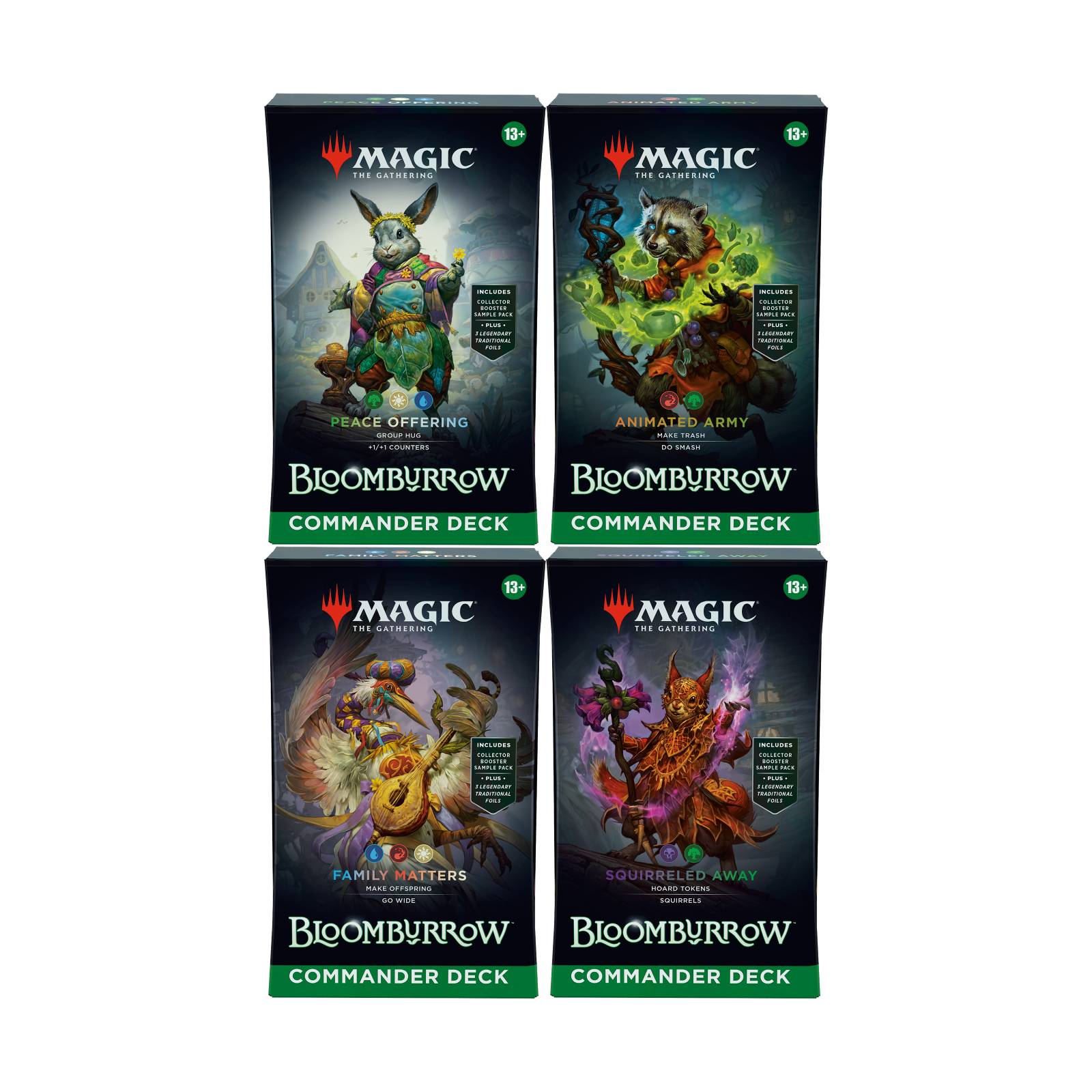 Bloomburrow Commander Deck Set of 4 MTG