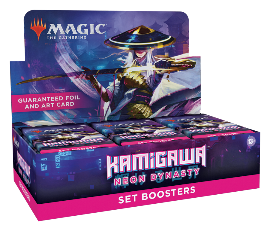 mtg kamigawa neon dynasty set booster box display