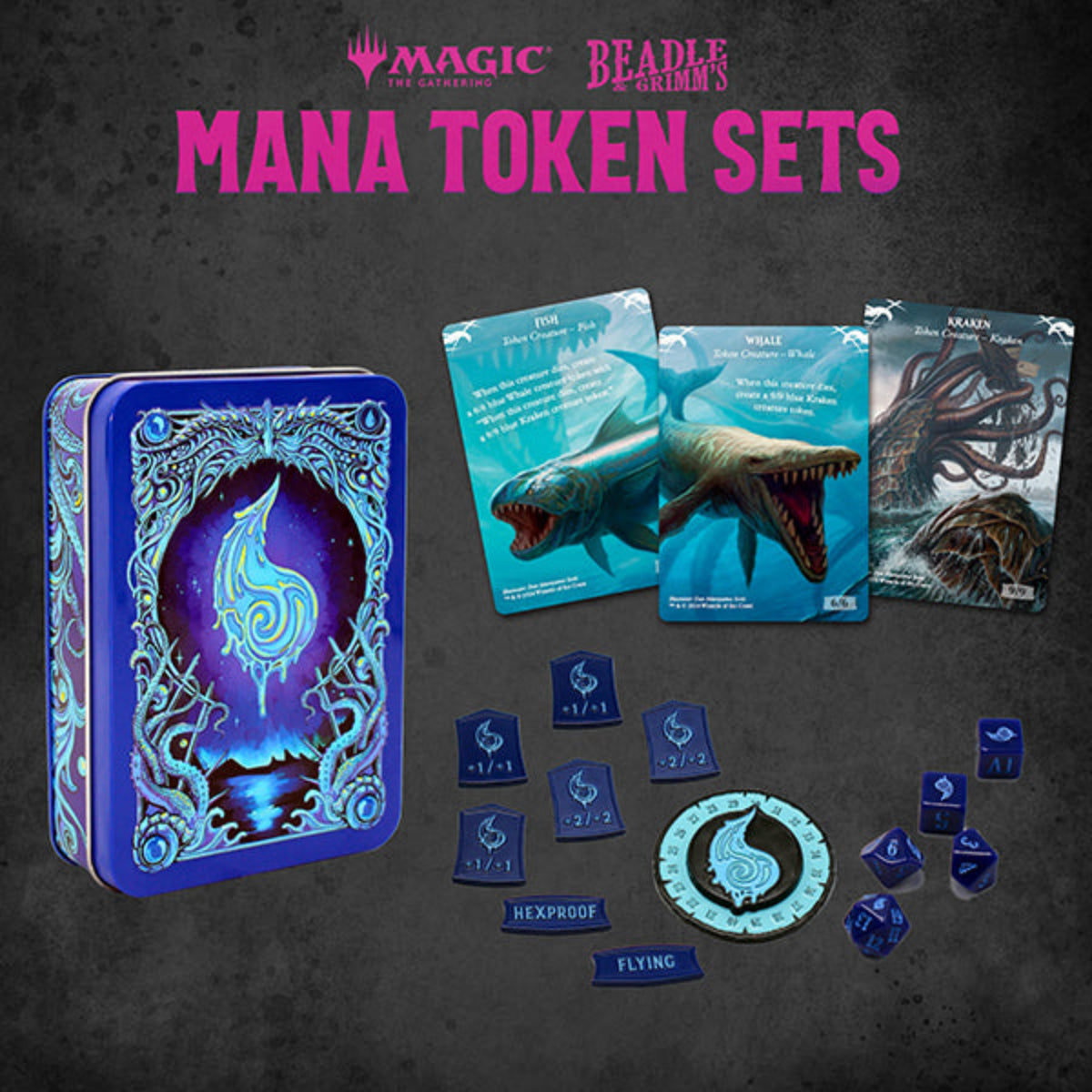 Beadle & Grimm's MTG Blue Mana Metal Token Set
