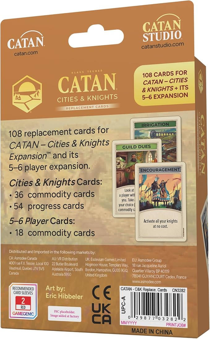 CATAN Cities & Knights Replacement Cards (6th edition)