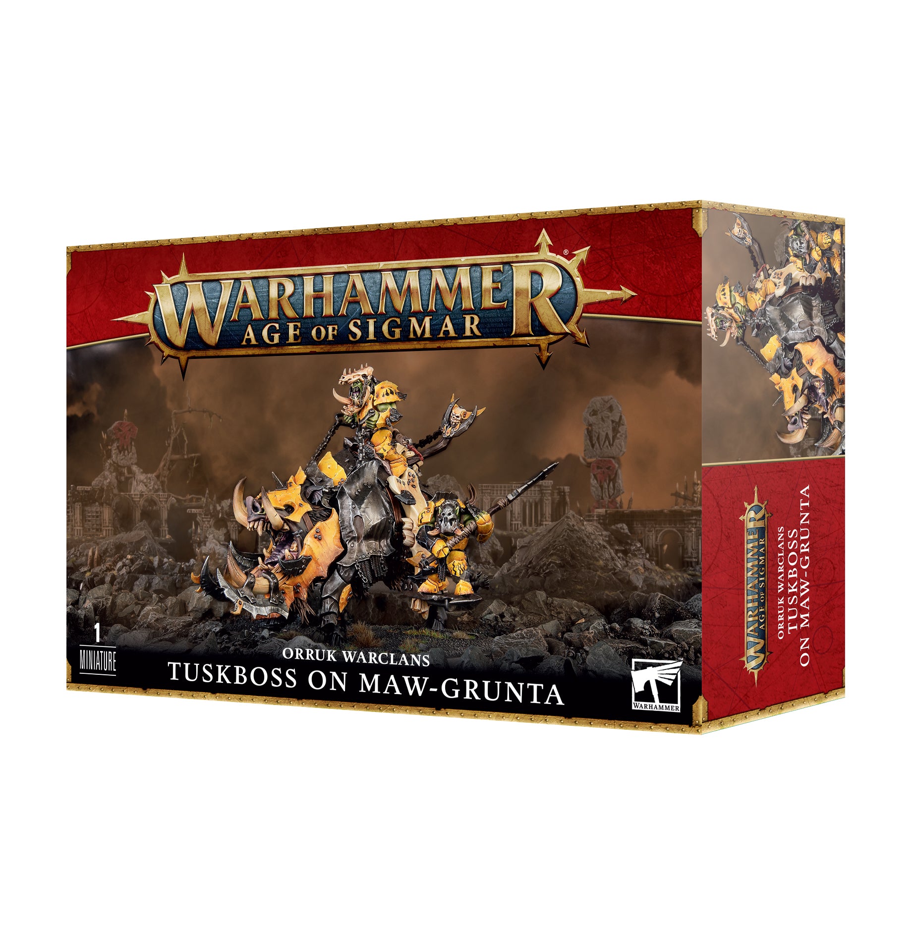 Warhammer AoS Orruk Warclans Tuskboss on Maw-Grunta