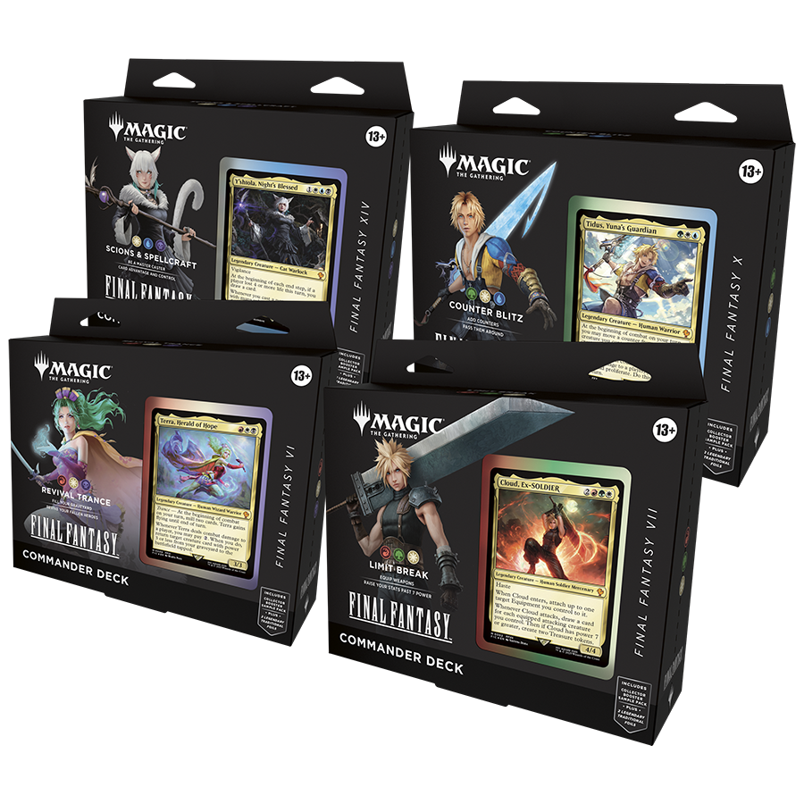 Final fantasy commander deck case mtg set of 4