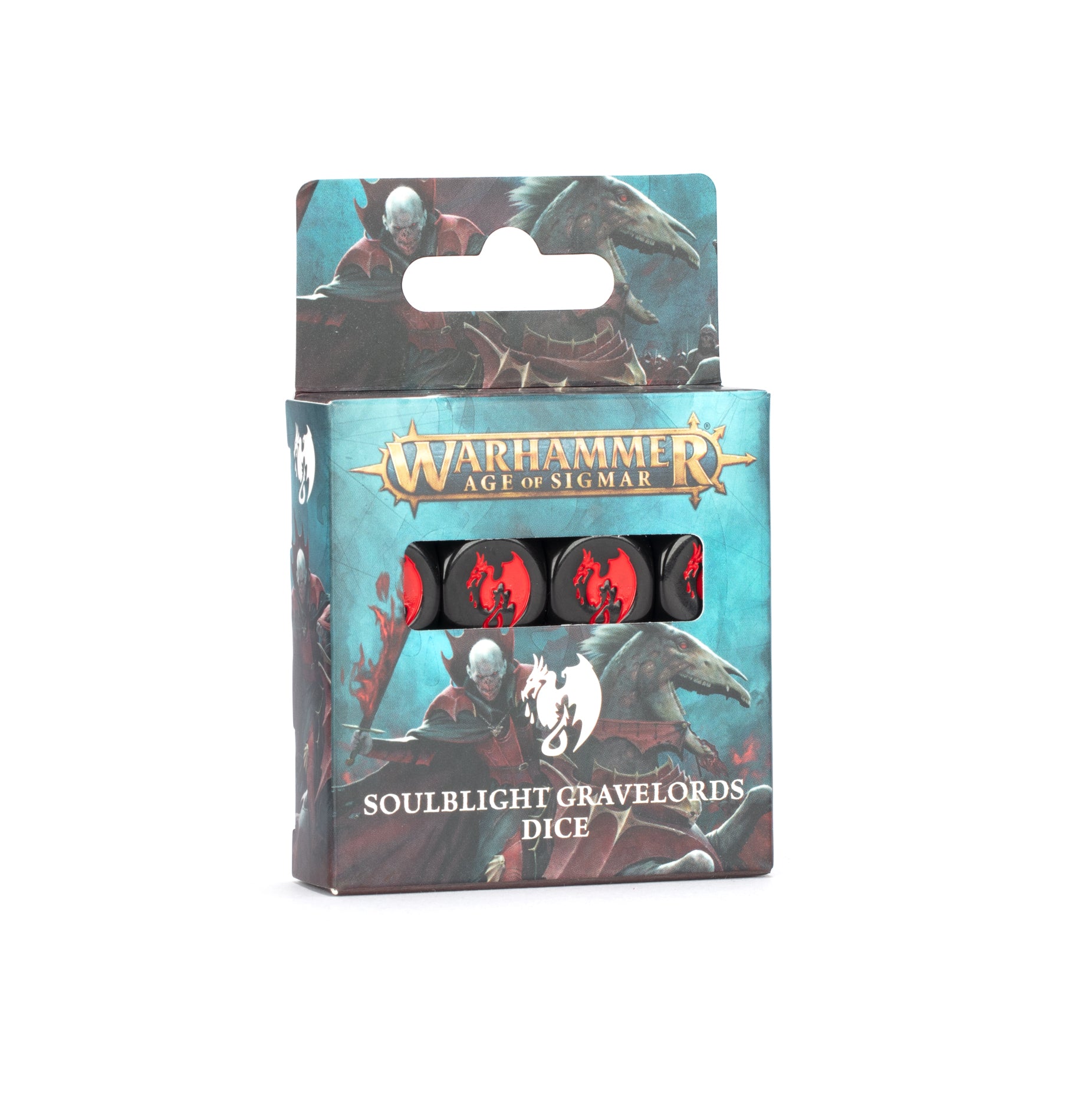 red and black soulblight gravelord dice set