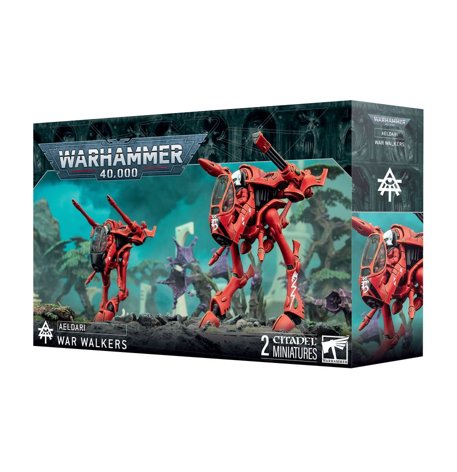 aeldari war walkers painted red 40k